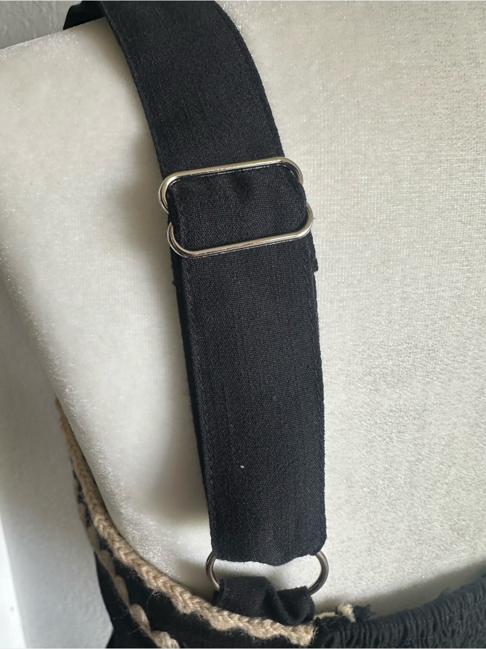 Black Romper with Cream Scallop Trim - Picture 6 of 8